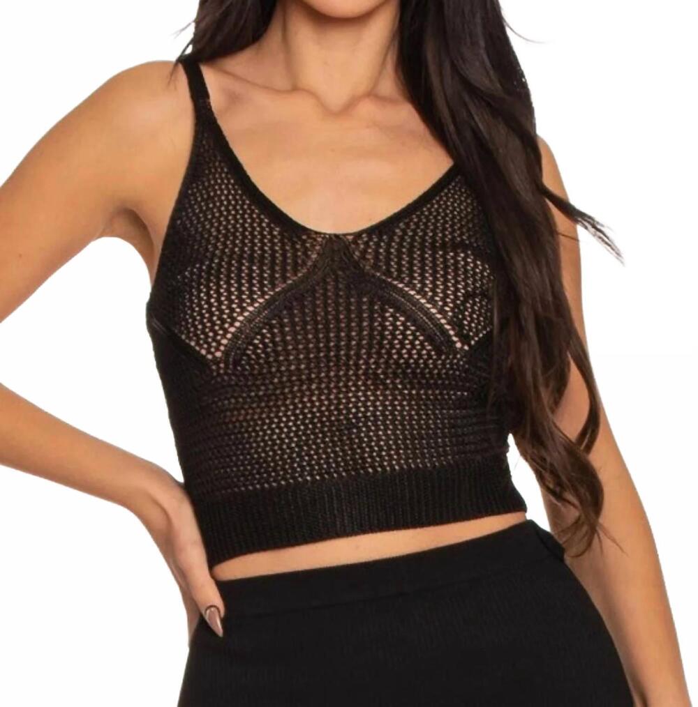 NEW HERA tainted knit top in black
